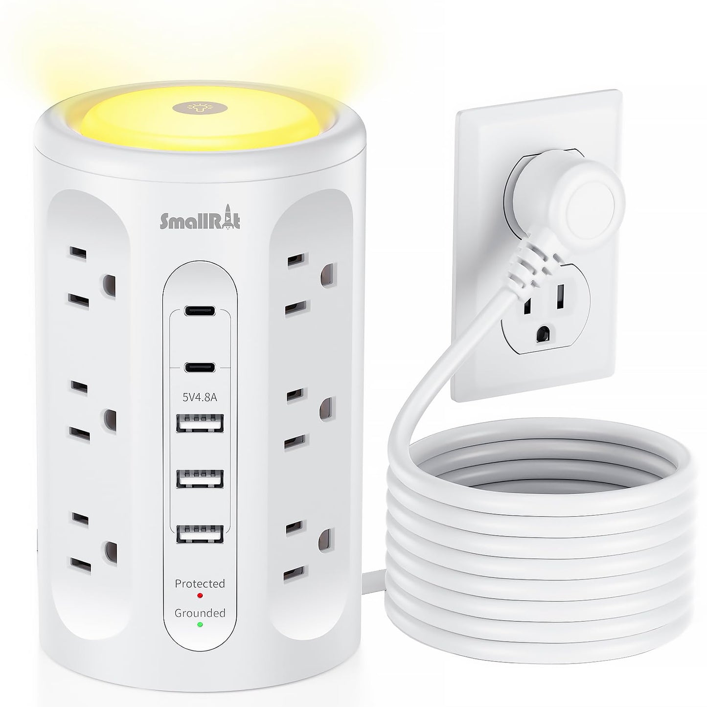 Power Strip with USB Charging & Night Light