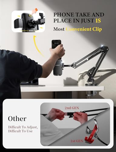 Flexible Clamp Gooseneck Phone Holder for Desk & Bed