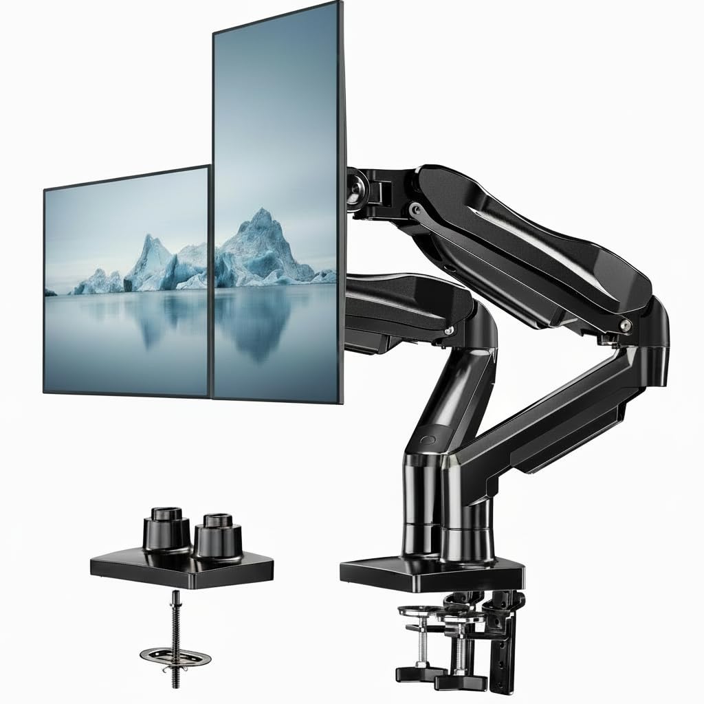 Dual Monitor Stand with Adjustable VESA Desk Mount