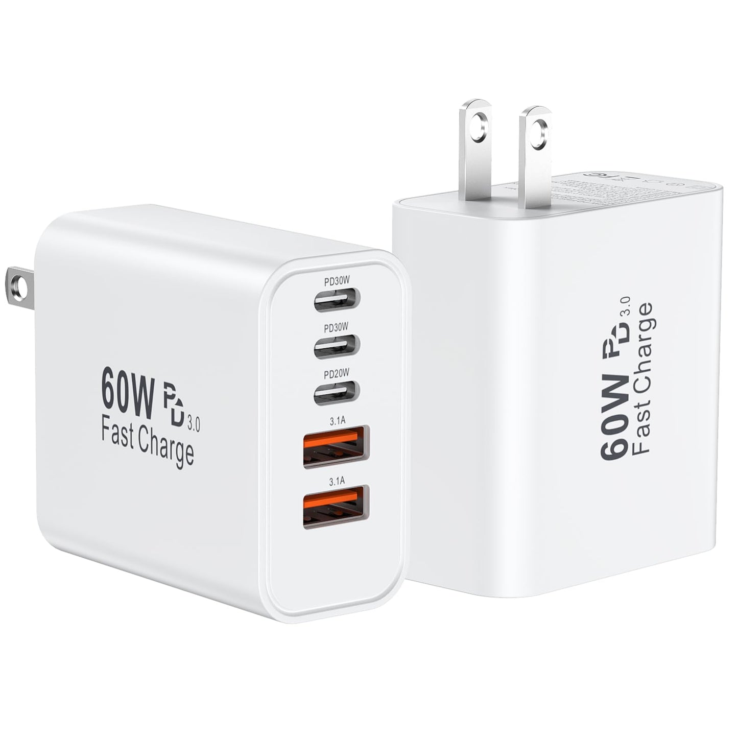 60W USB-C Fast Wall Charger Block