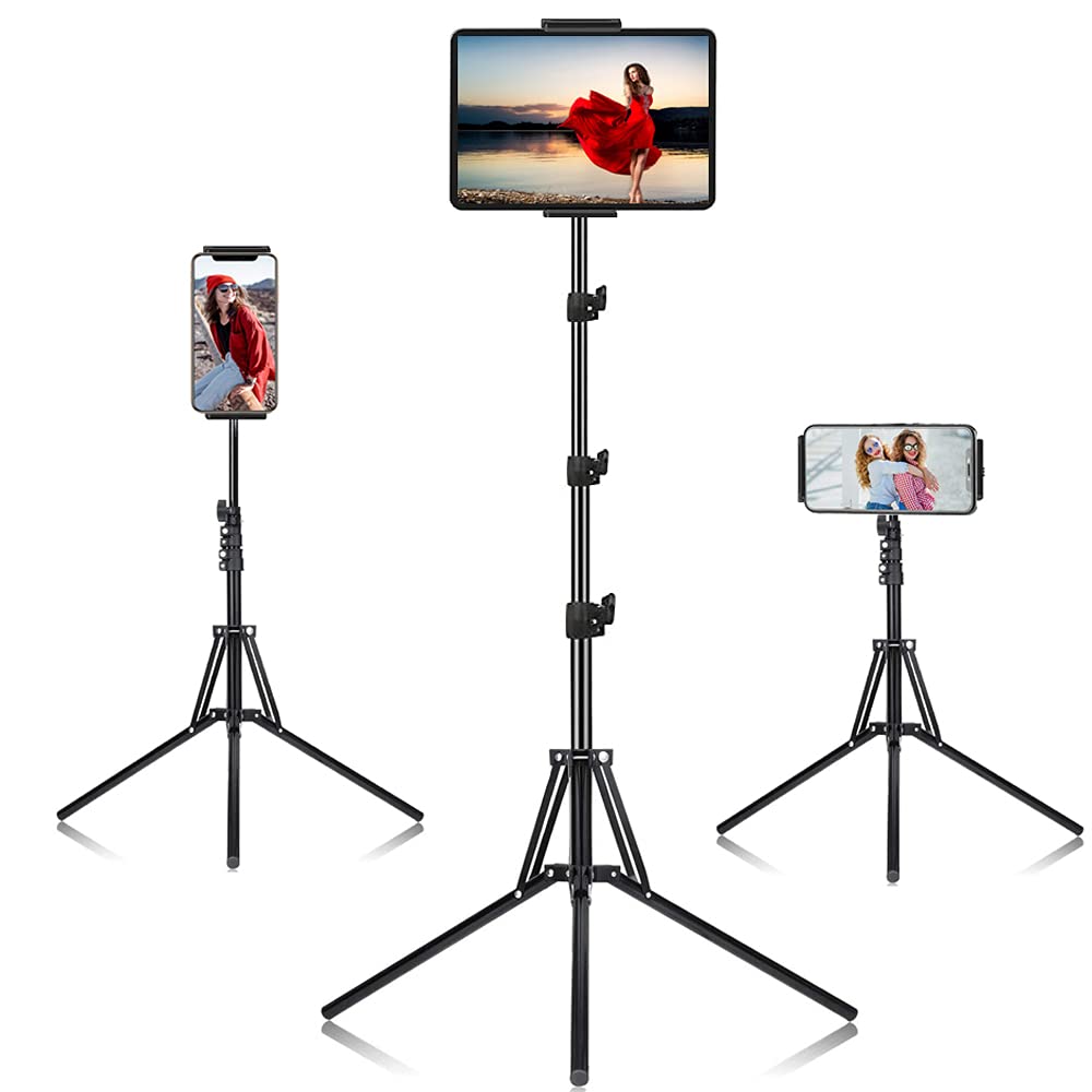 65-Inch Adjustable Tablet Tripod Stand with 360° Mount