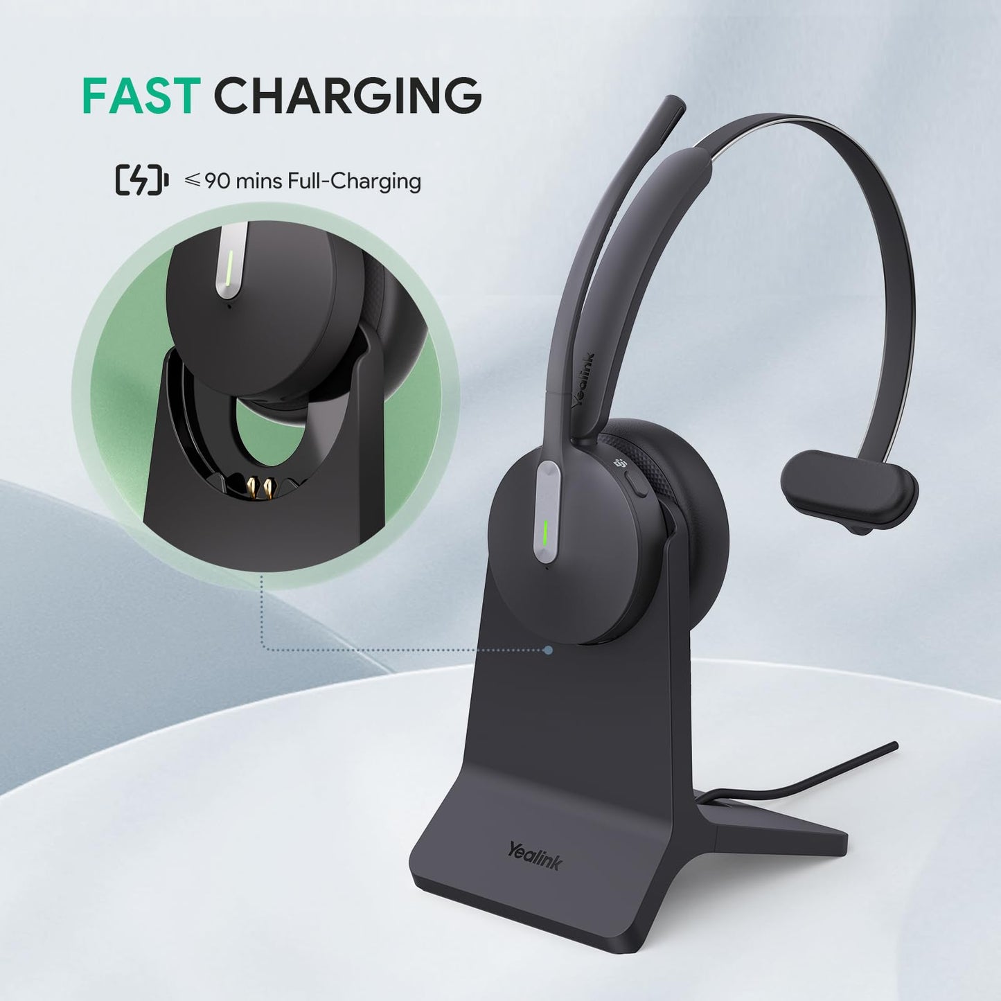 Wireless Bluetooth Headset with Noise-Canceling Microphone