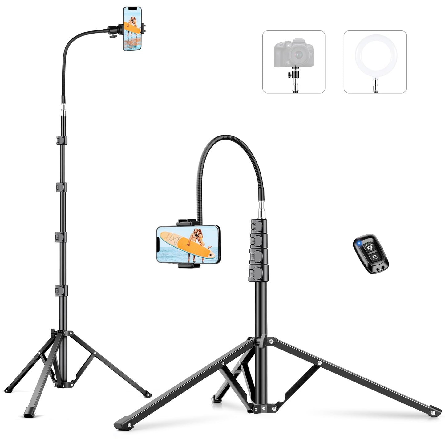 Adjustable Phone Tripod Stand with 360° Ball Head