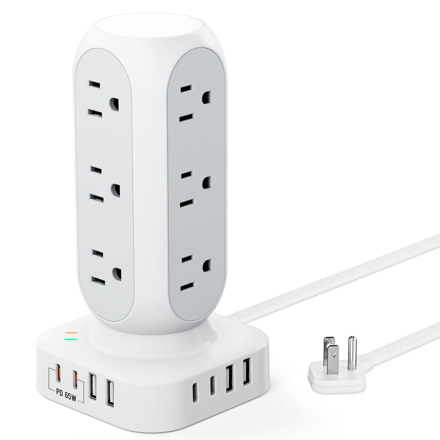 Power Strip Tower with USB-C Fast Charging Ports