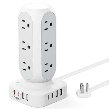 Power Strip Tower with USB-C Fast Charging Ports