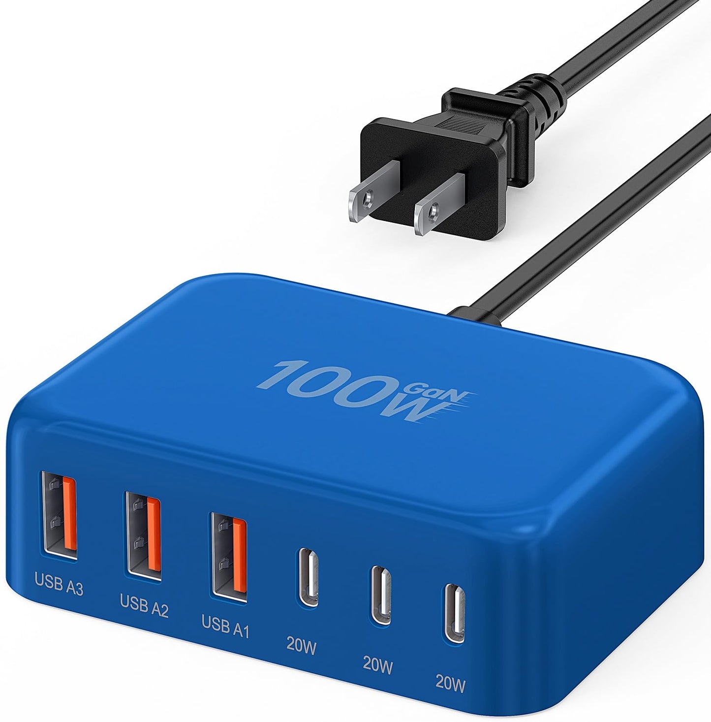 100W GaN USB-C Charging Station with 6 Ports