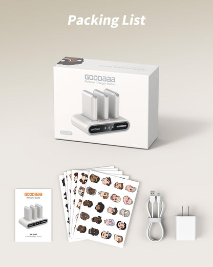 10000mAh Portable Power Bank with Built-In Cables