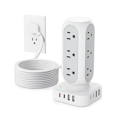 Power Strip Tower with USB-C Fast Charging Ports