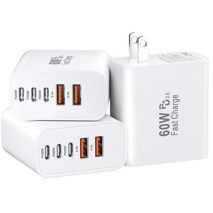 60W USB-C Fast Wall Charger Block