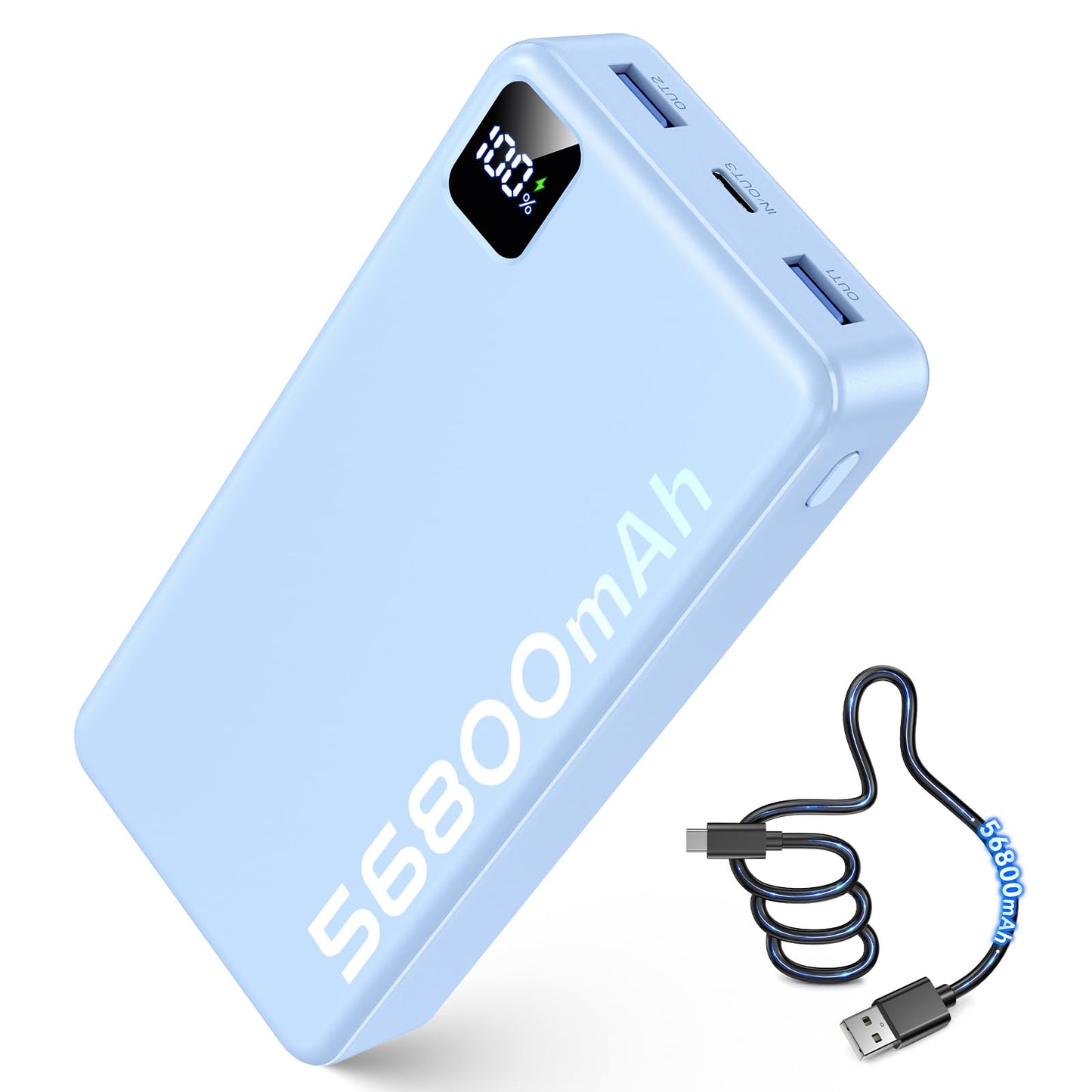 Portable Charger 56800mAh, 22.5W Fast Charging Power Bank with LED Display
