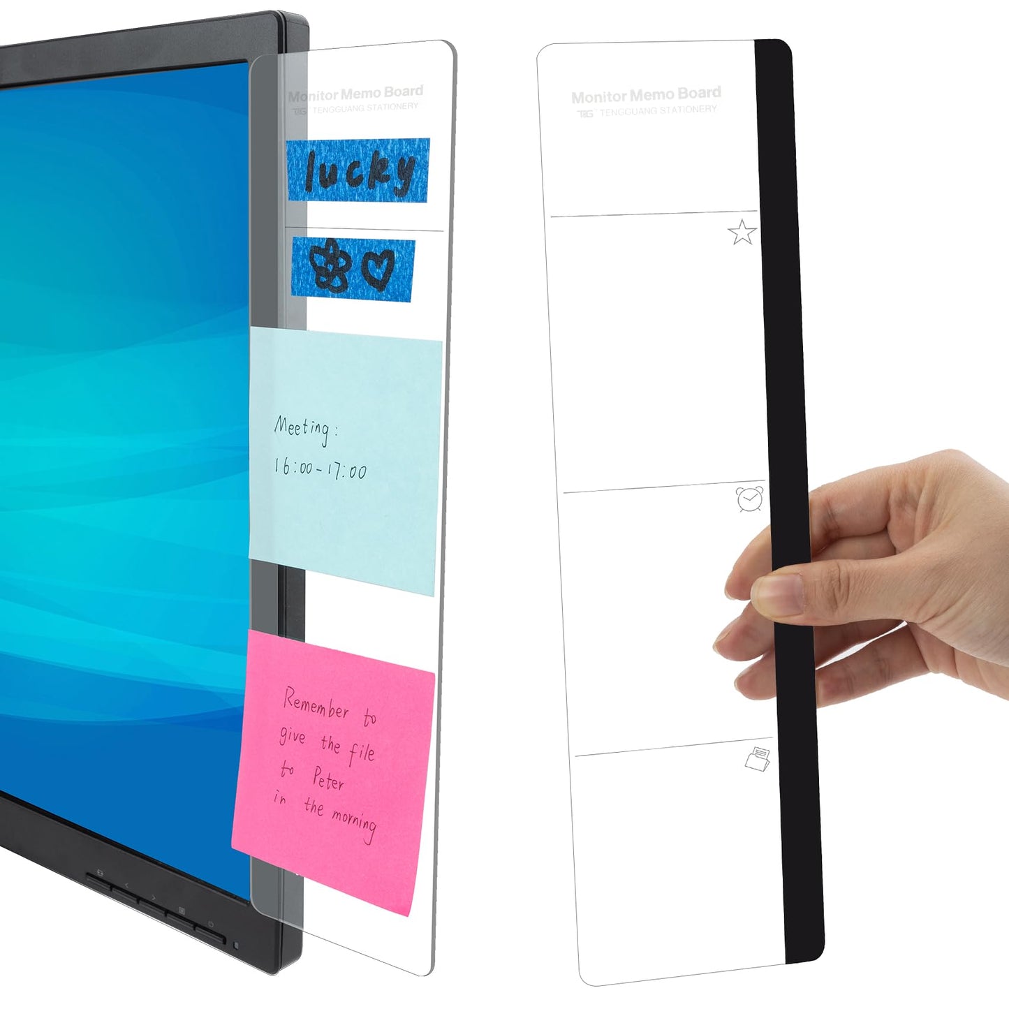 2-Piece Message Board Set for Office Desk Accessories