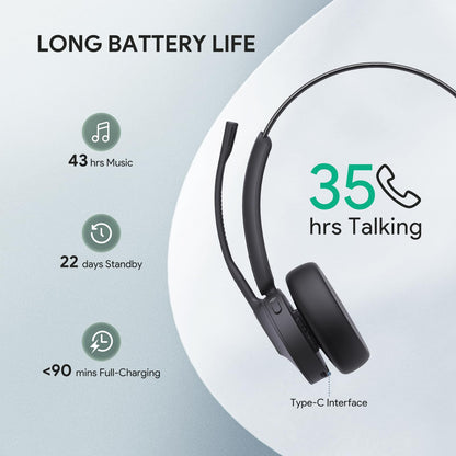 Wireless Bluetooth Headset with Noise-Canceling Microphone