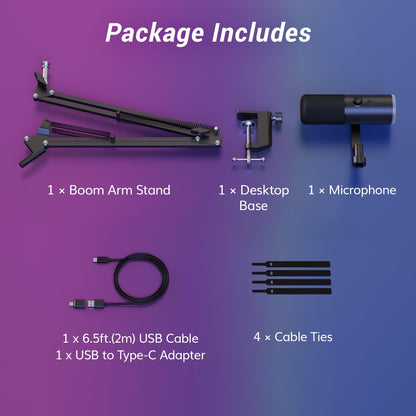 USB/XLR Gaming Microphone with Noise Cancellation