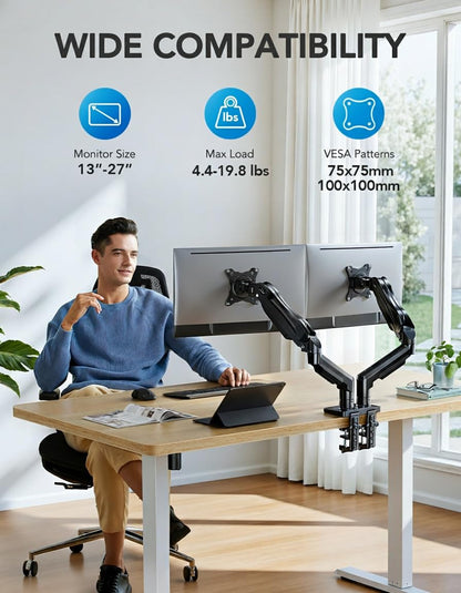 Dual Monitor Stand with Adjustable VESA Desk Mount