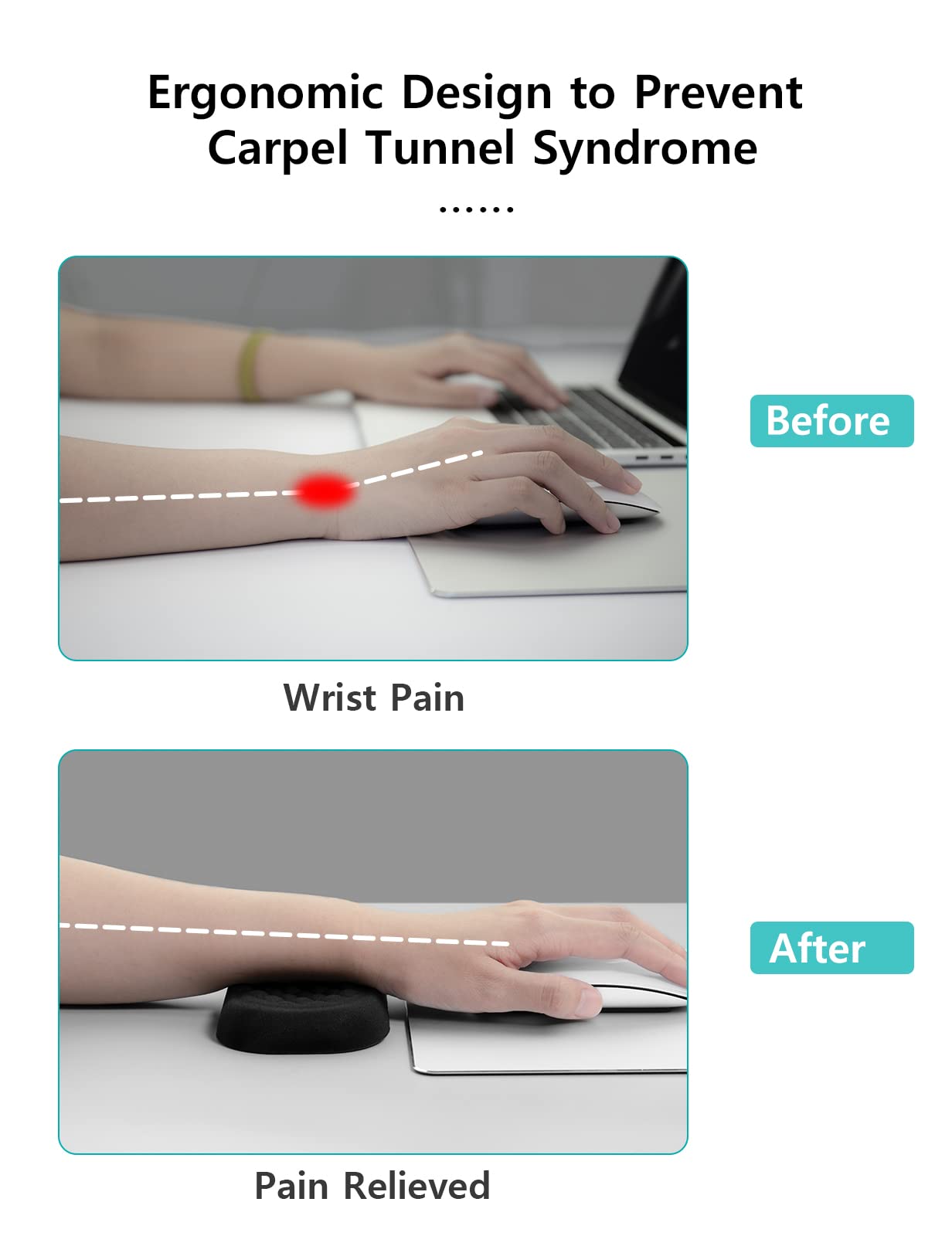Ergonomic Keyboard and Mouse Wrist Rest Pad