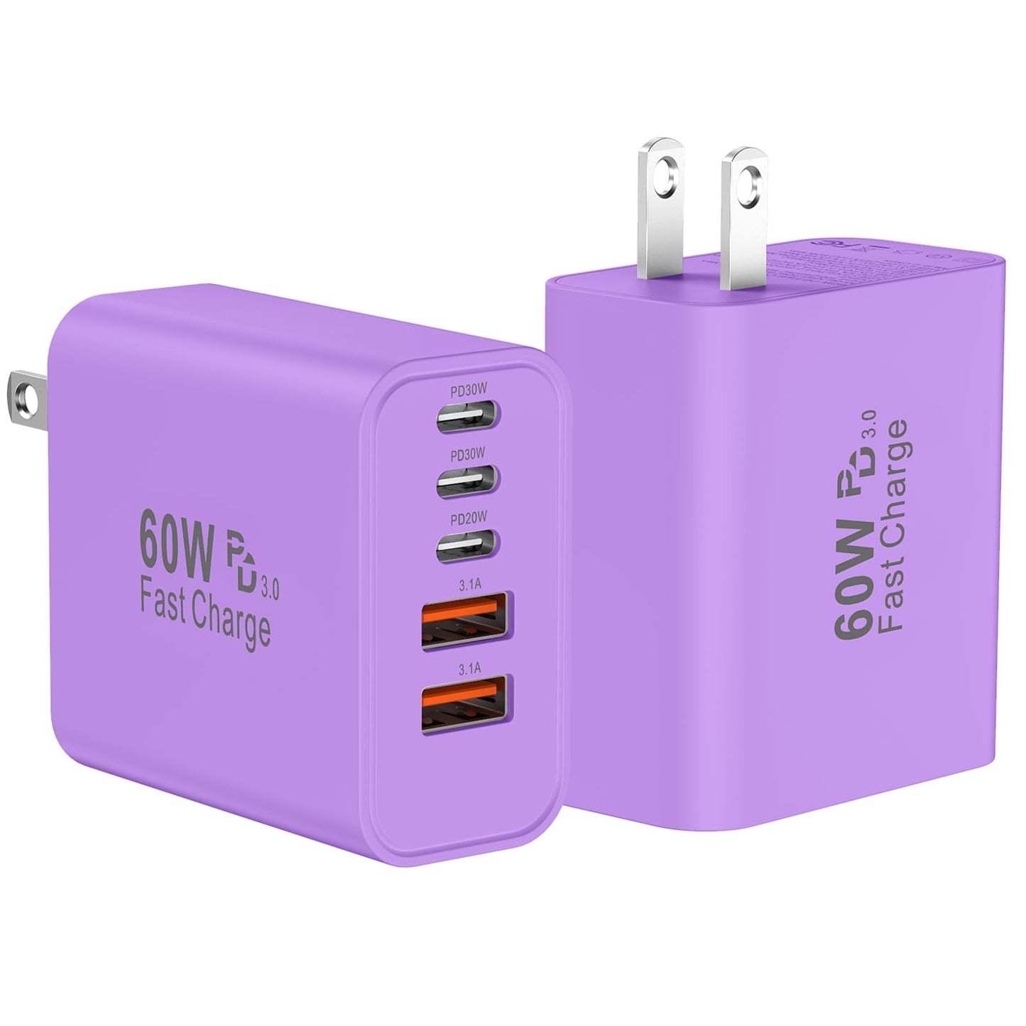 60W USB-C Fast Wall Charger Block