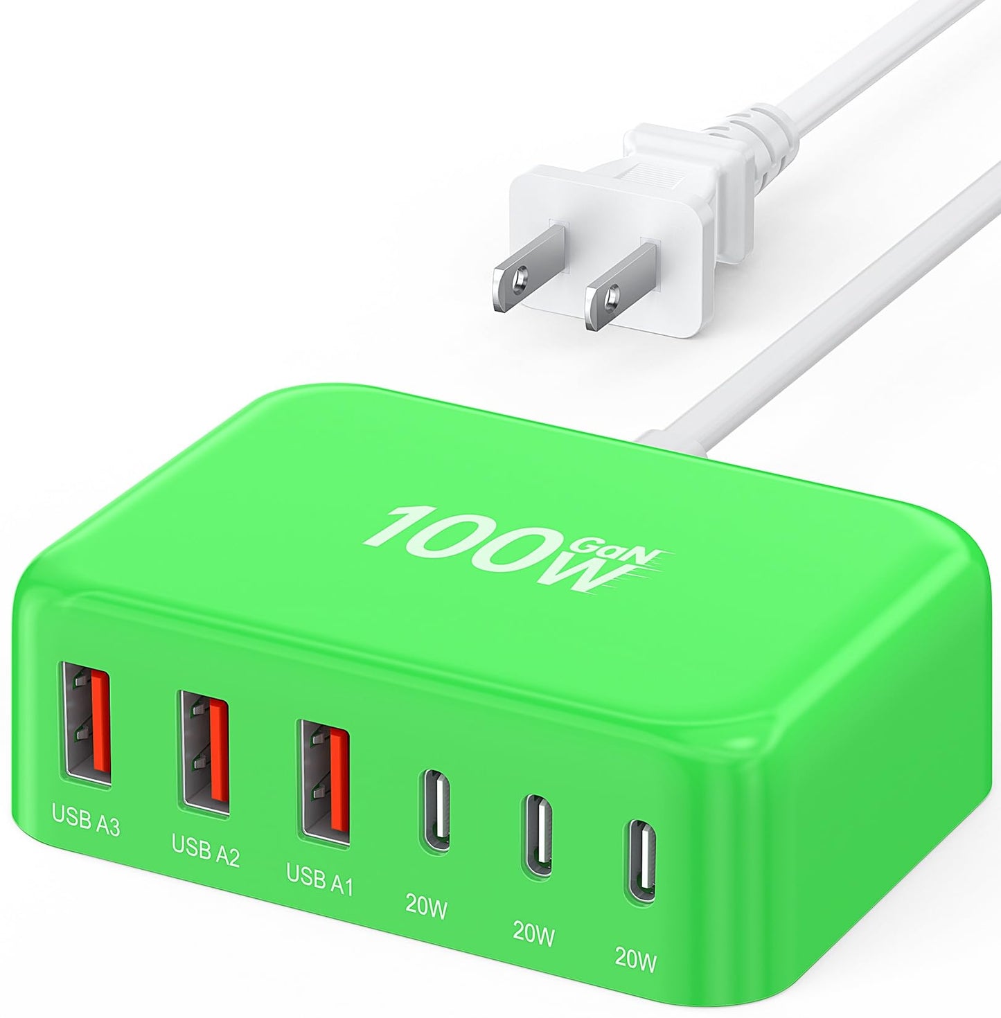 100W GaN USB-C Charging Station with 6 Ports