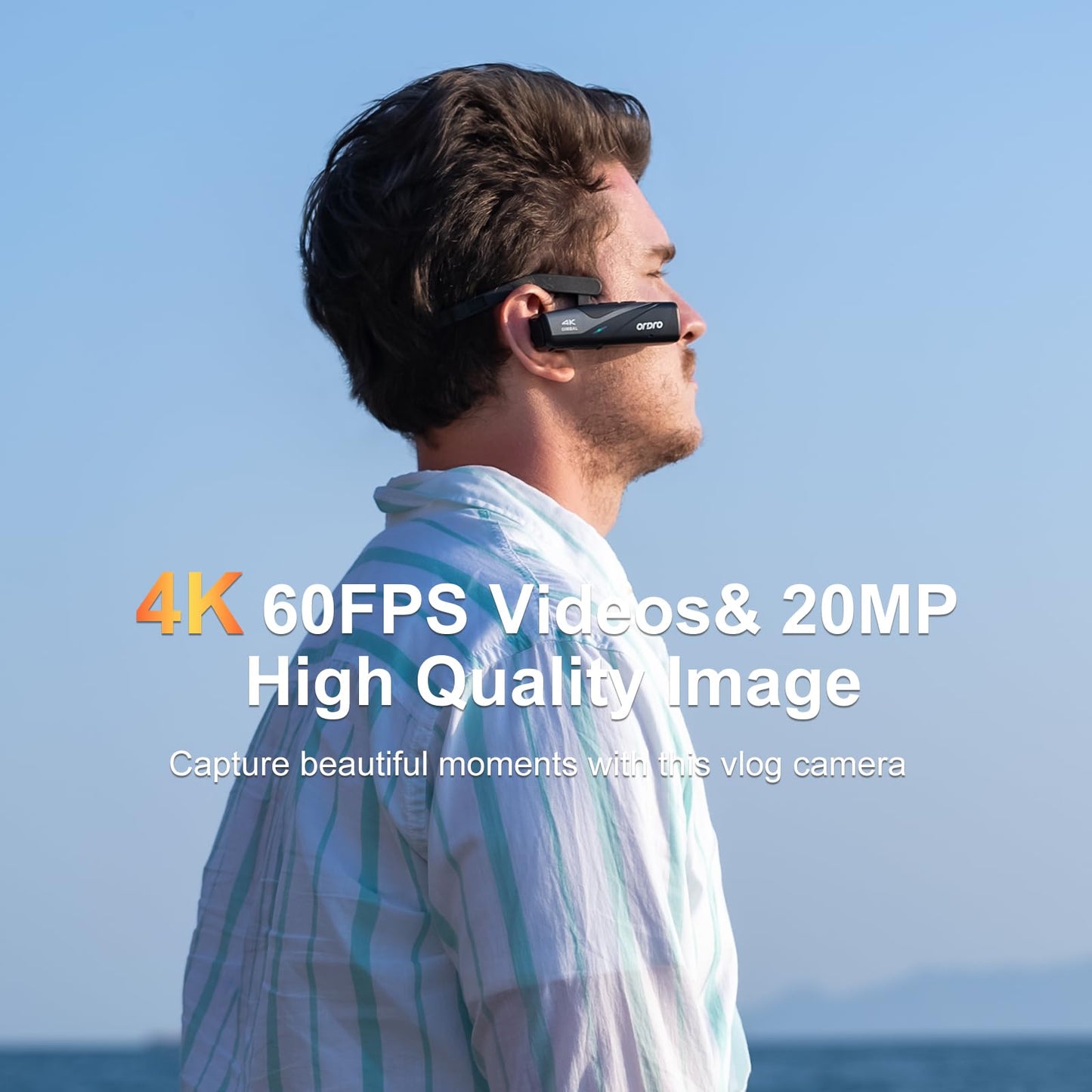 4K Wearable Vlog Camera with Gimbal Stabilization
