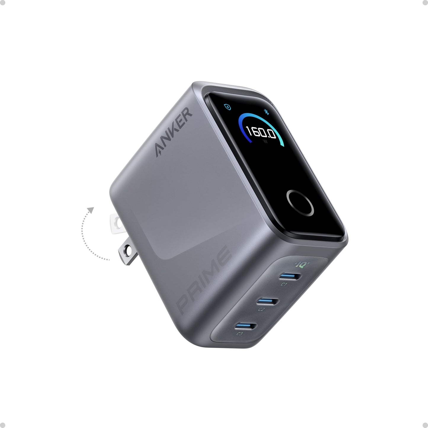 160W GaN Charger with 3-Port Fast Charging