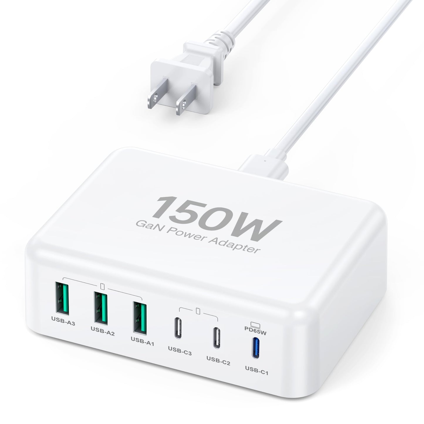 100W GaN USB-C Charging Station with 6 Ports