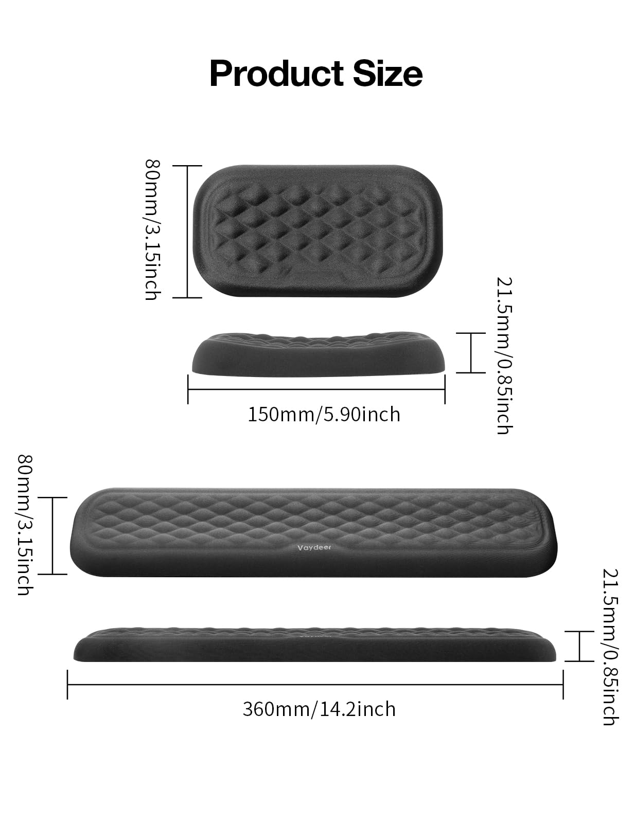 Ergonomic Keyboard and Mouse Wrist Rest Pad
