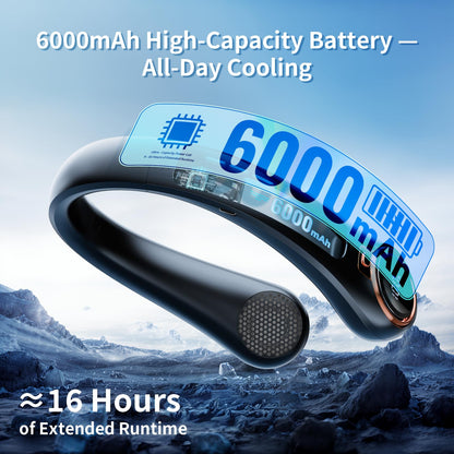 Portable Neck Fan with Rechargeable Battery & LED Display