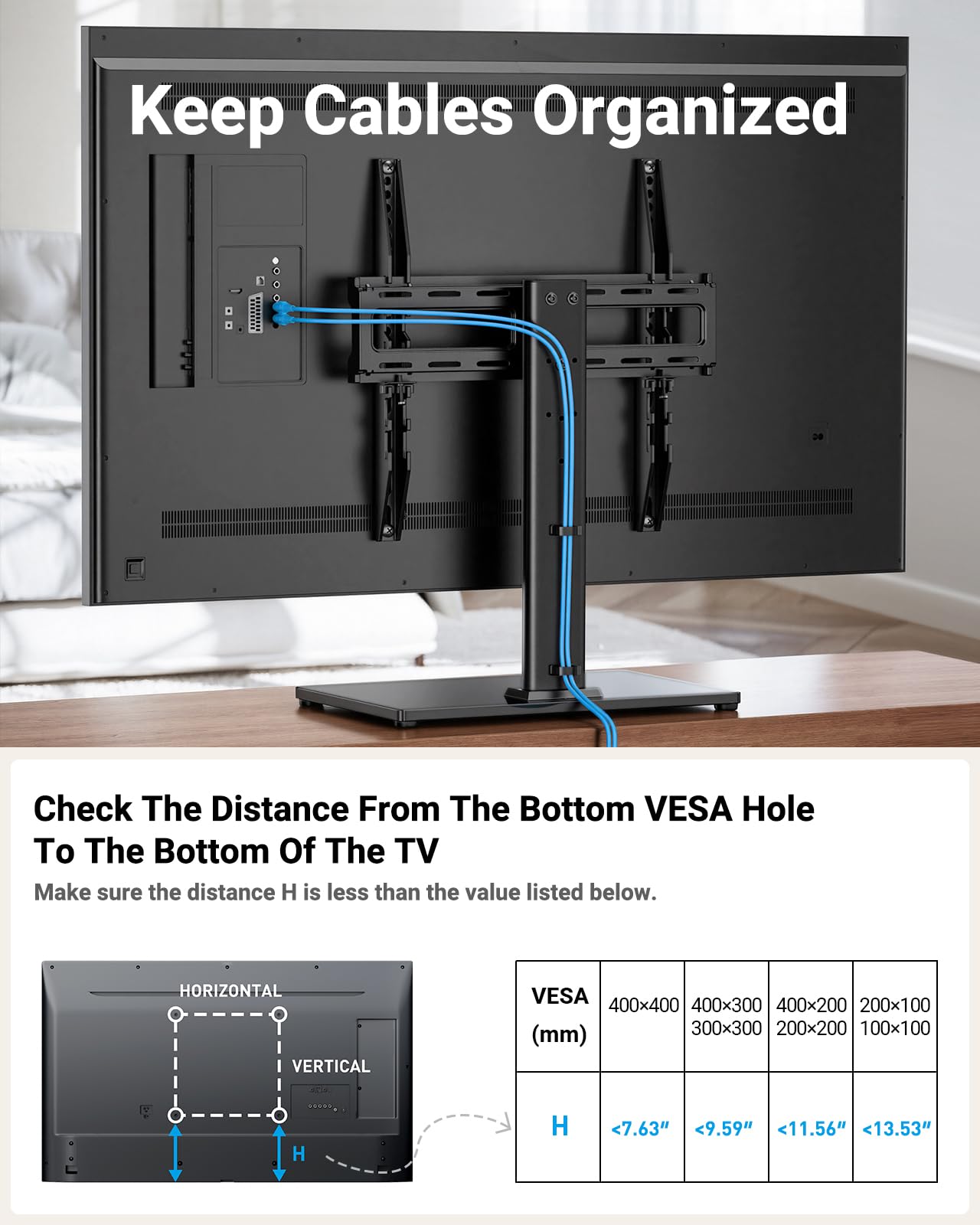 Universal TV Stand Legs with Adjustable Height Base