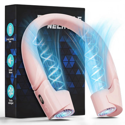 Portable Neck Fan with 360° Airflow & LED Display
