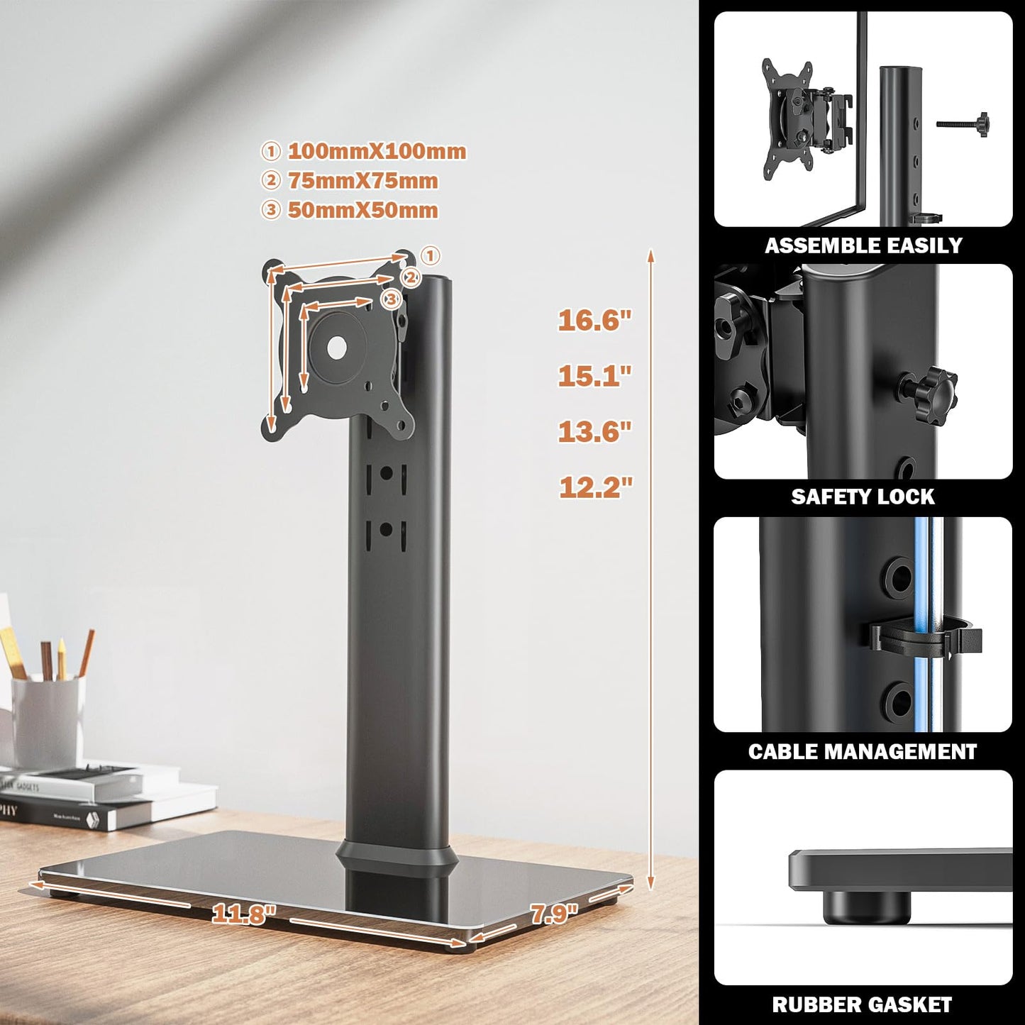 Adjustable Computer Monitor Stand for Desk Setup