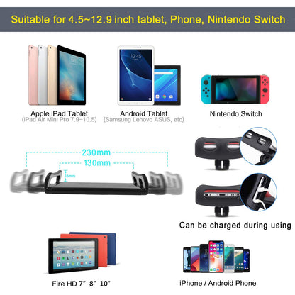 65-Inch Adjustable Tablet Tripod Stand with 360° Mount