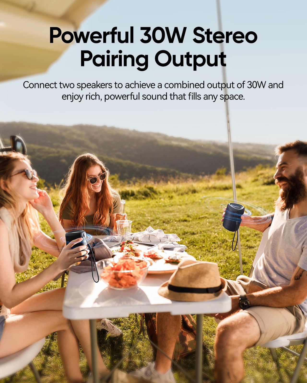 Portable Bluetooth Speaker with IPX5 Waterproof Design