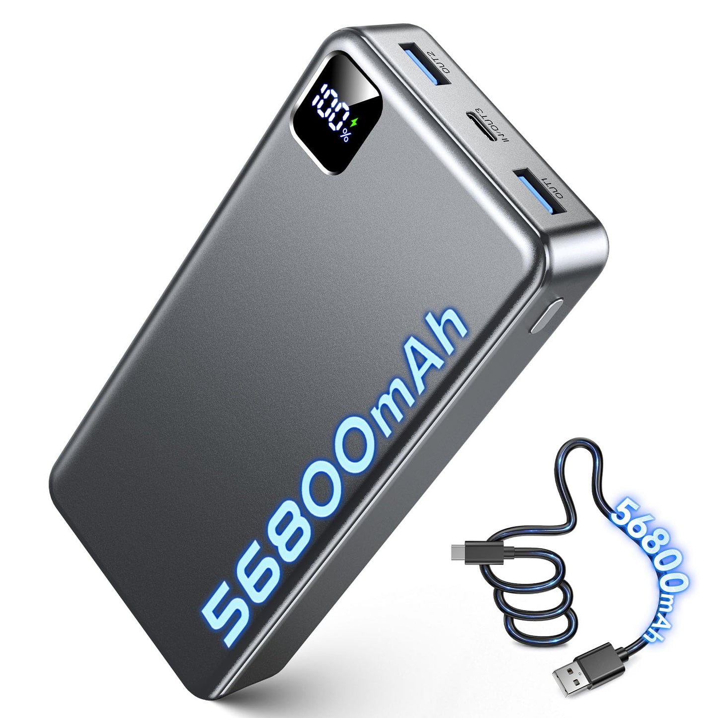 Portable Charger 56800mAh, 22.5W Fast Charging Power Bank with LED Display