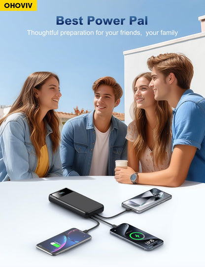 50000mAh Portable Power Bank with Built-In Cables