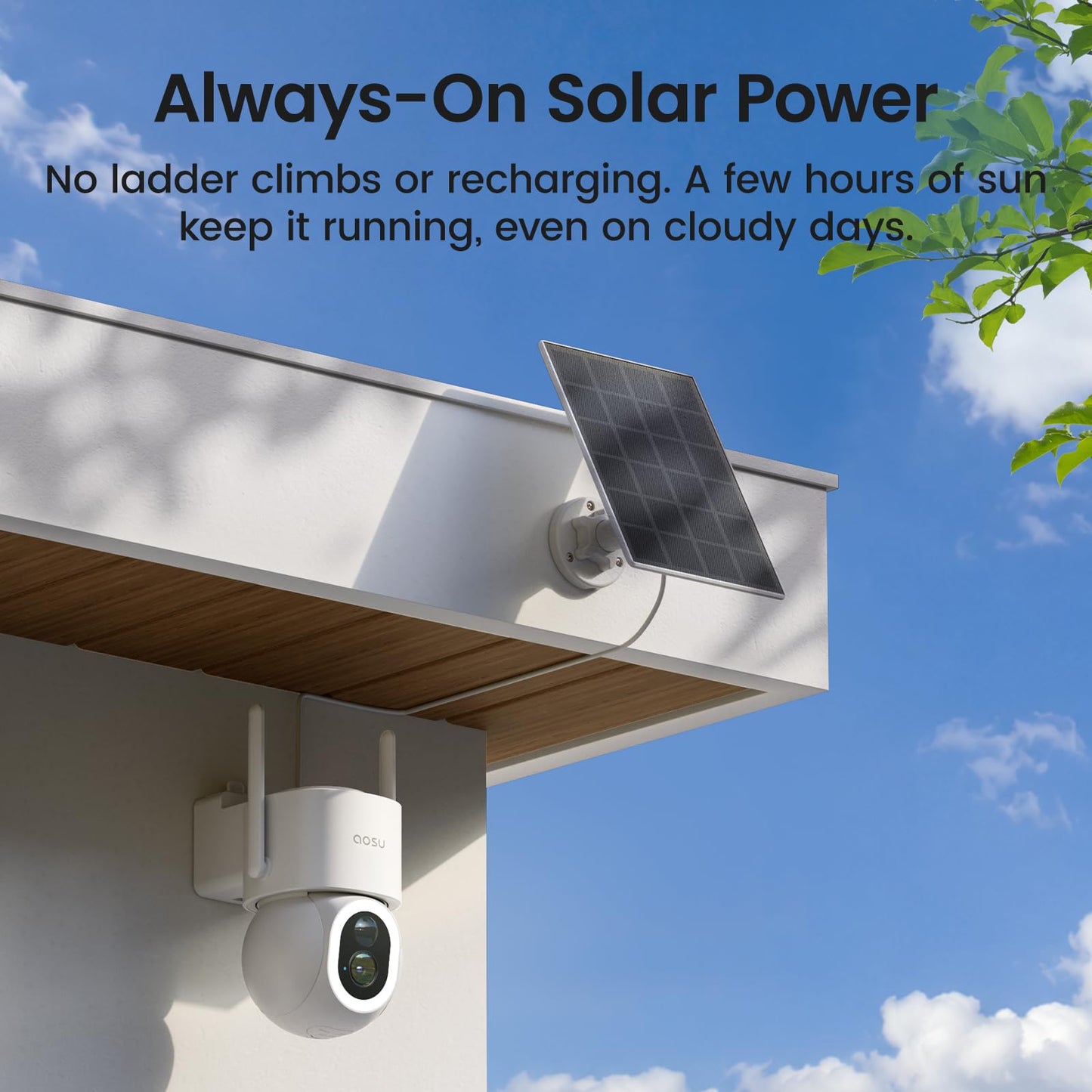 4K Solar Security Camera with 360° Tracking System