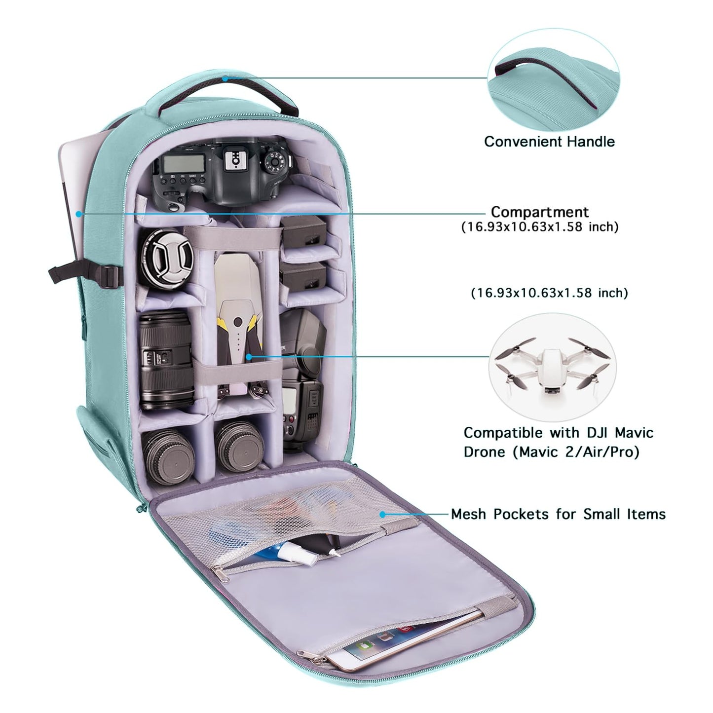 Waterproof Camera Backpack with Laptop & Tripod Holder