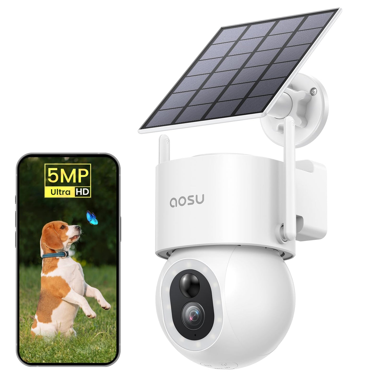 4K Solar Security Camera with 360° Tracking System
