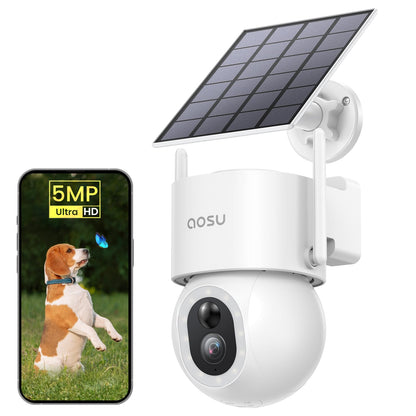 4K Solar Security Camera with 360° Tracking System
