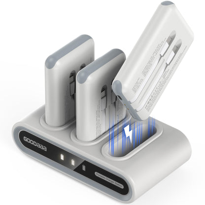 10000mAh Portable Power Bank with Built-In Cables