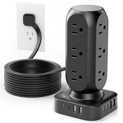 Power Strip Tower with USB-C Fast Charging Ports