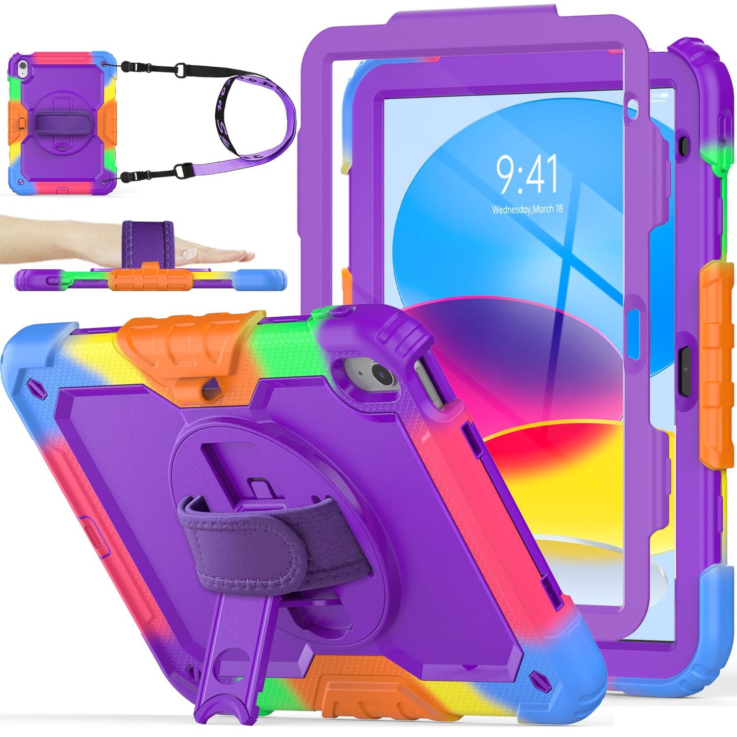 Full-Body iPad Case with Rotating Stand Protection