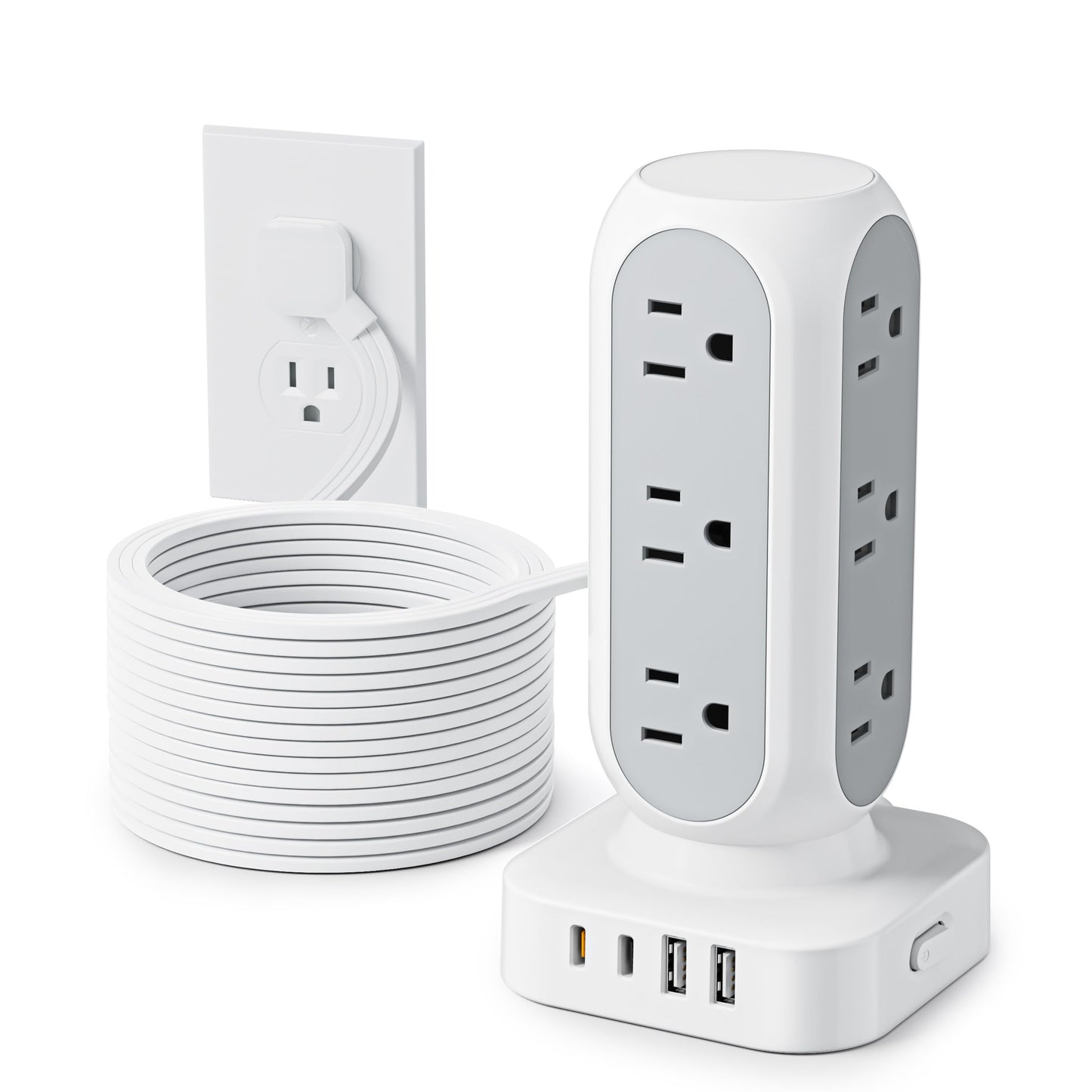 Power Strip Tower with USB-C Fast Charging Ports