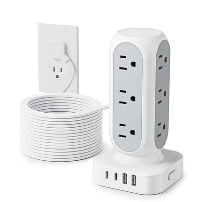 Power Strip Tower with USB-C Fast Charging Ports