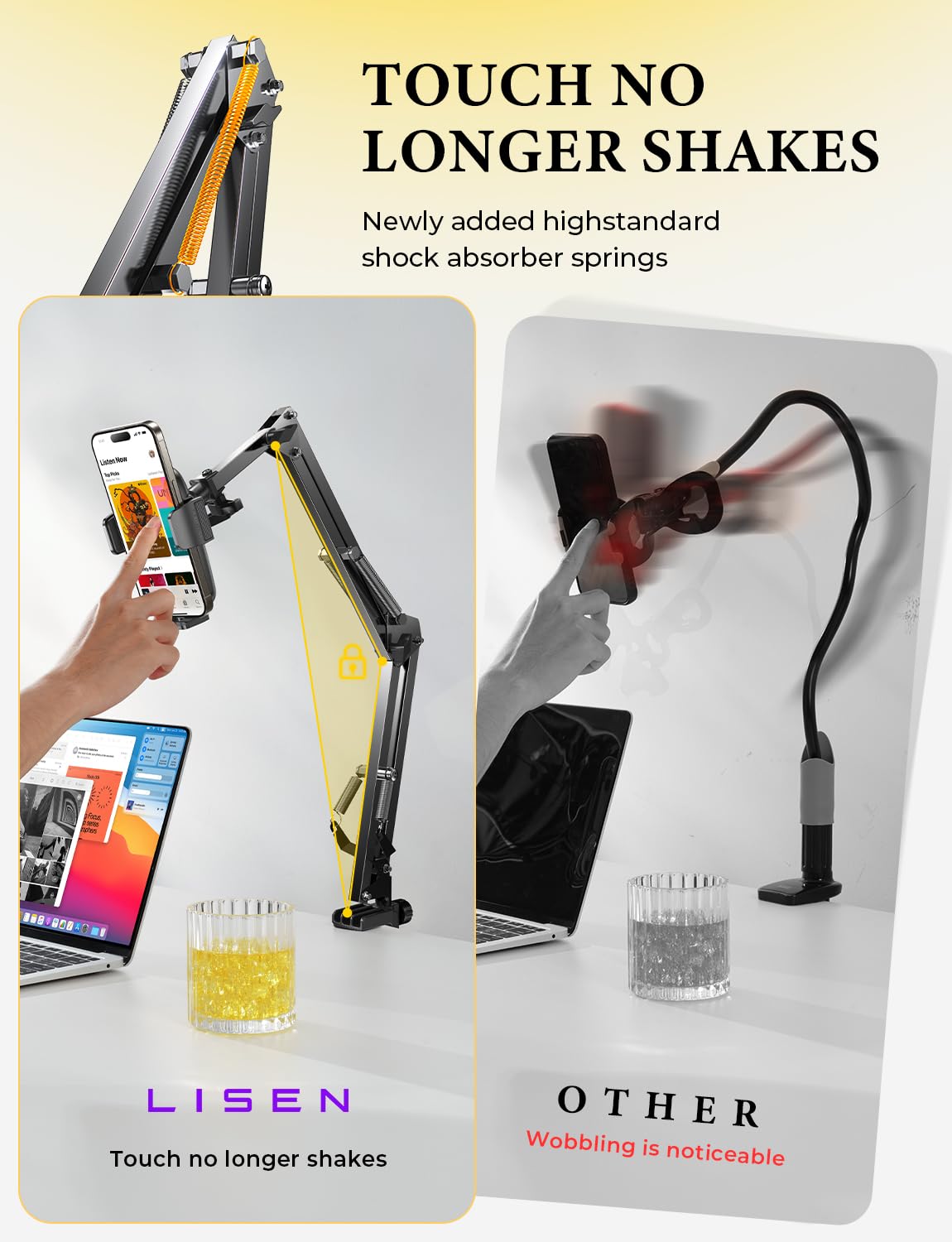 Flexible Clamp Gooseneck Phone Holder for Desk & Bed
