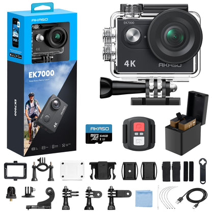 4K Action Camera with Waterproof Design & EIS