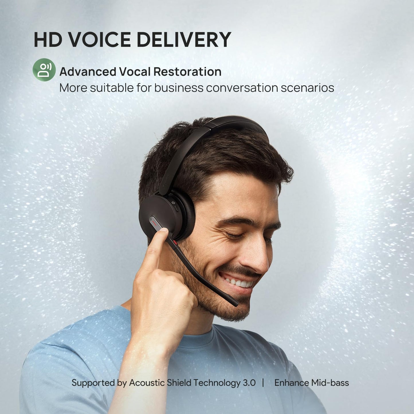 Wireless Bluetooth Headset with Noise-Canceling Microphone