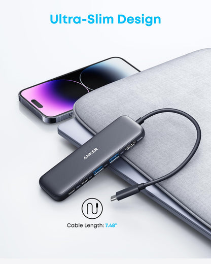5-in-1 USB-C Hub with Multi-Port Connectivity