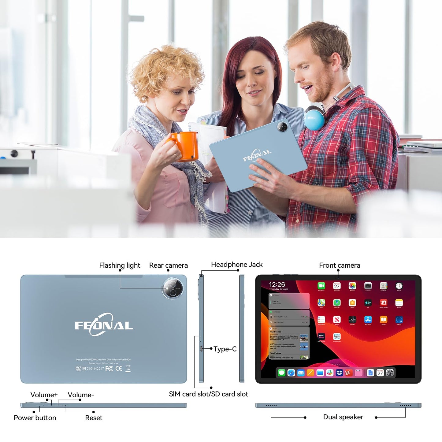 Tablet 11 inch Android 16 Tablet, 2026 Latest Update 128GB ROM 20GB RAM, 4G LTE Tablets, 5G WiFi+Cellular, Octa-Core MTK8786, 13+8 MP Rear and Front Camera,Incell FHD Screen, T-Mobile SIM Card Support