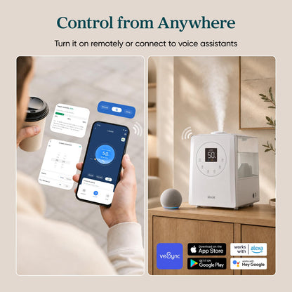 Smart Humidifier with 100-Hour Runtime & App Control