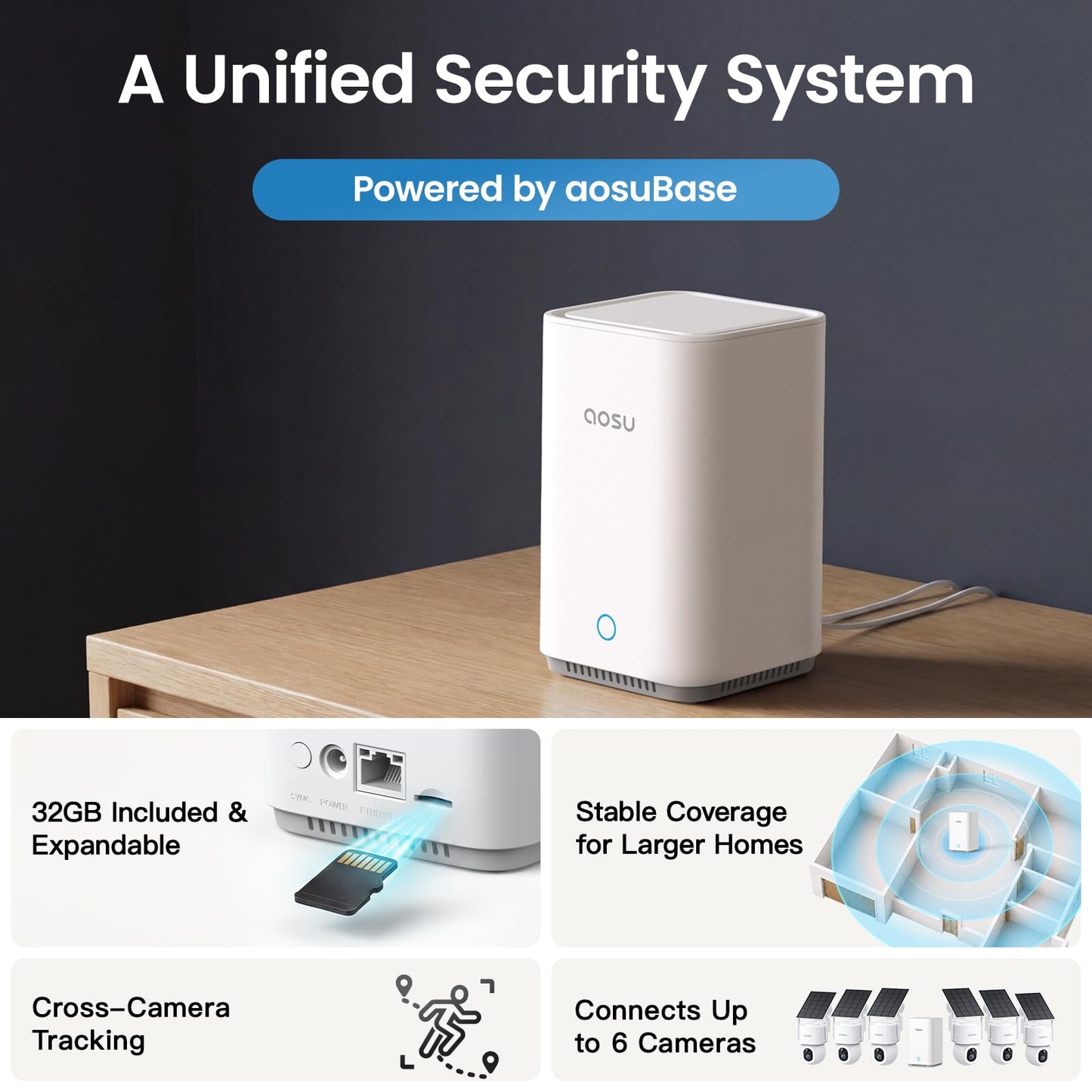 4K Solar Security Camera with 360° Tracking System