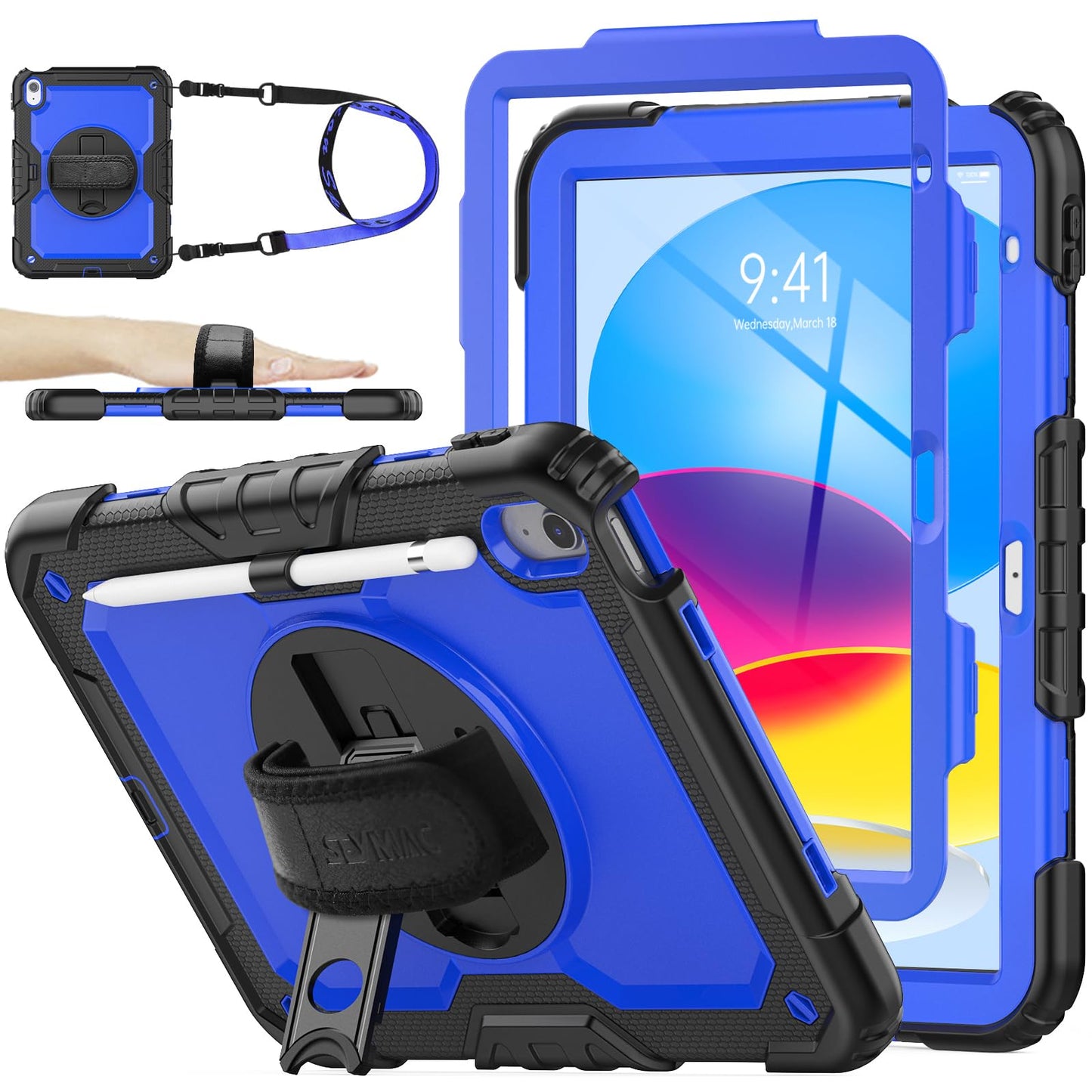 Full-Body iPad Case with Rotating Stand Protection